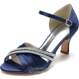 Poročni čevlji iz satenastega metulja stranski votli čevlji z visokimi petami zeleni čevlji za družice - Stran 12