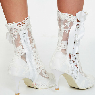 Modni ženski čevlji votle visoke pete bele čipke ženski čevlji poročni ženski čevlji - Stran 2