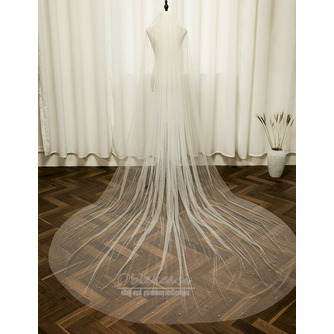 Biserna poročna tančica velika vlečna poročna tančica z glavnikom iz navadne preje dolžine 3 metre - Stran 1