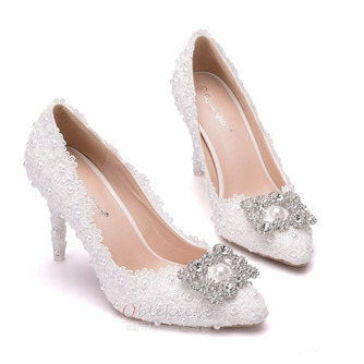 Rhinestone enojni čevlji poročni čevlji čipke party čevlji - Stran 2
