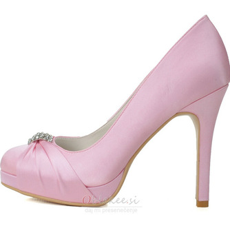 Satenske neveste neveste čevlji roza poročna obutev večerja izvedba visoke pete - Stran 3