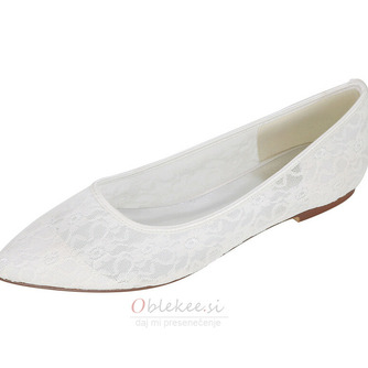Prozorne votle čipke elegantne črpalke banket poročne ravne čevlje ženske - Stran 2