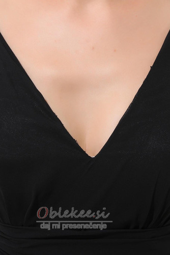 Globoko v-Neck Šifon A Vrstica Chic V-vratu Djeveruša Obleko - Stran 6