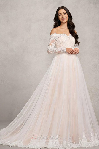 Čipke Vlakom kapelo Imperij Pomlad Dolgimi rokavi Poročne obleko - Stran 2