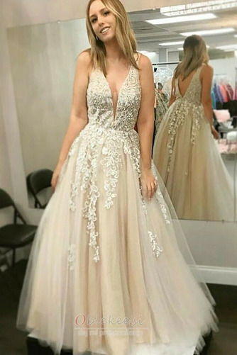 Dolžina tal Srednje Brez rokavov Formalno Tila Draped Prom Obleko - Stran 1