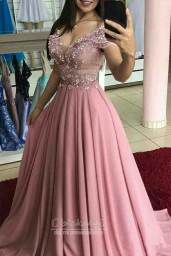 Dolga Elegantna dragulji steznik Banket Pomlad Draped Prom Obleko - Stran 1