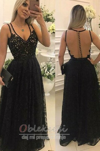 Draped Naravni pasu Zabava Elegantno Beaded pas Večerne obleko - Stran 1