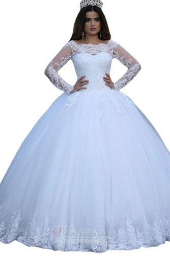 Klasična Dvorana Naravni pasu Peščena ura Dolg Poročne obleko - Stran 2