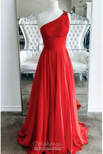Elegantno Eno ramo Zadrgo Draped Srednje A Vrstica Večerne obleko - Stran 1