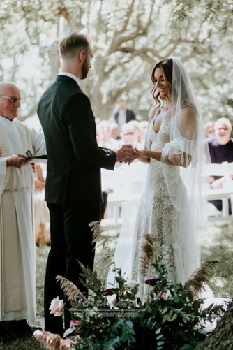 Čipke Zadrgo navzgor Elegantno Špagete trakovi Poročne obleko - Stran 7